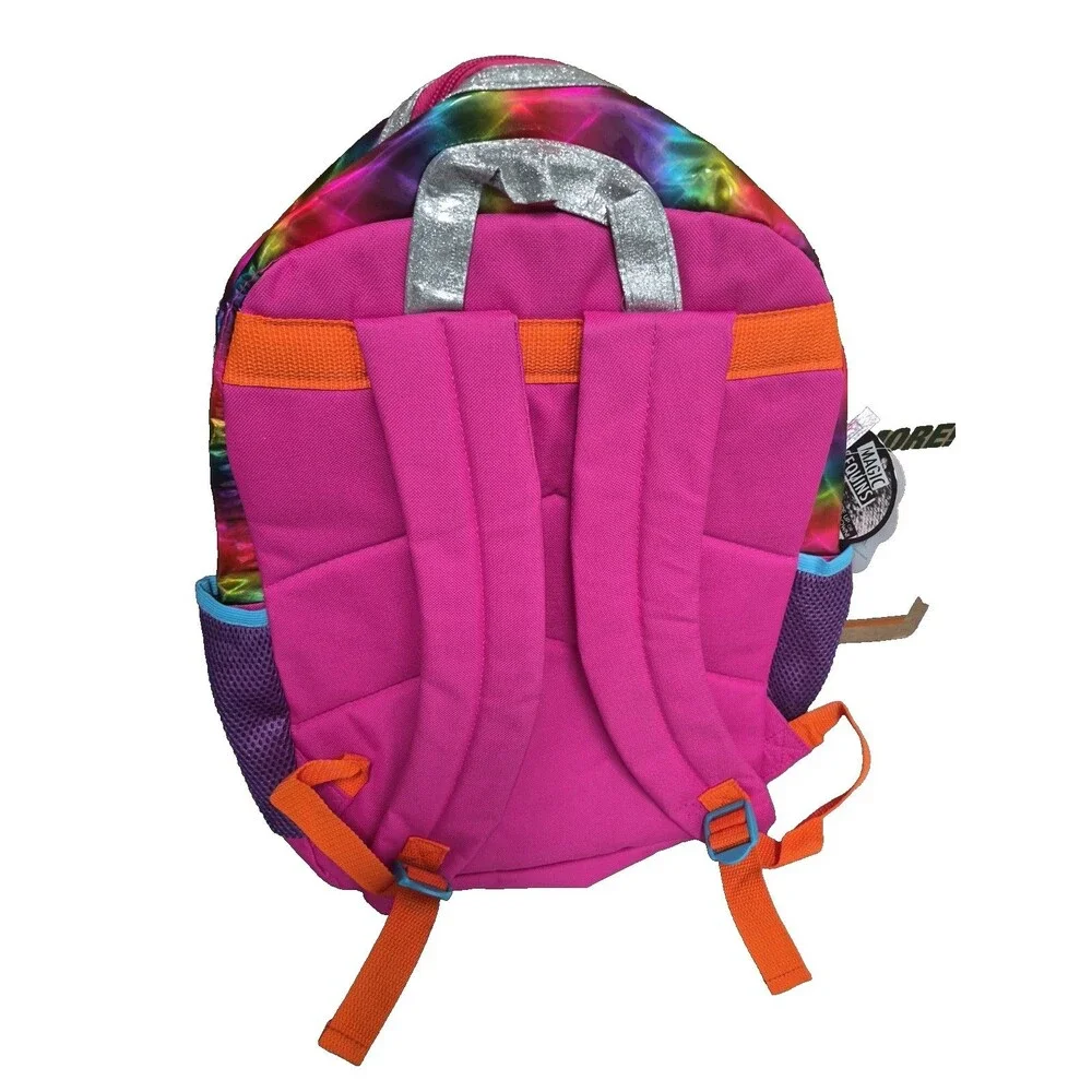 Backpack for Girls with Sequins and big Rainbow WONDERNATION New